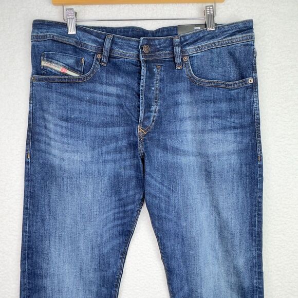 Diesel Buster Tapered Jeans Men’s 34x32 RB062 Regular Fit Stretch Blue NWT - Picture 3 of 16
